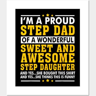 Funny Step Dad Fathers Day Gift Step Daughter Stepdad Posters and Art